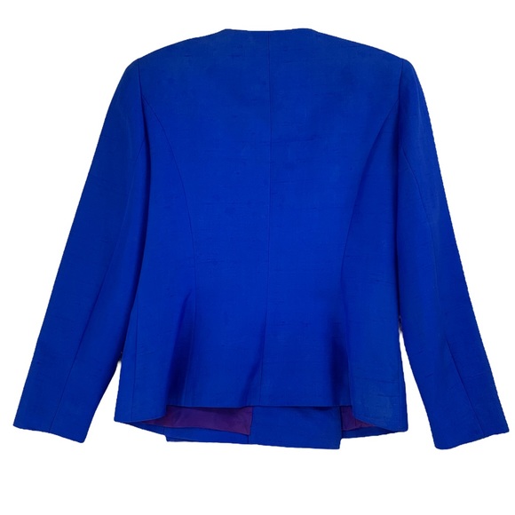 Vintage 100% Silk Double Breasted Formal Blazer Jacket by Richard Warren Petites - Picture 9 of 16